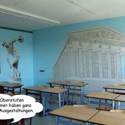 Bild vergrößern: Auf dem Foto sieht man das "Griechisch-Klassenzimmer".