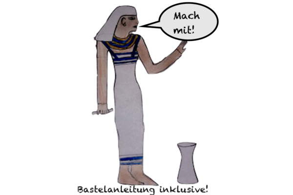 Altes Ägypten: Pia Fischer (5a) Zeichnung einer Ägypterin nach dem Ägyptischen Kanon (Anleitung)