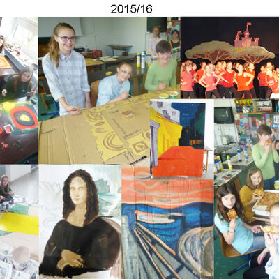 Bild vergrößern: Auf dem Bild sind Projekte des Bühnenbild-Workshops im Schuljahr 2015/16 zu sehen.