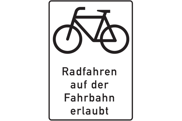 Bild vergrößern: Radfahren auf Fahrbahn erlaubt